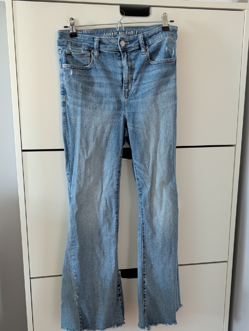 American Eagle - Festival Flare Jeans with Frayed Hem - 10 Short